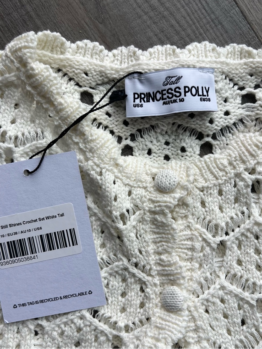 Princess Polly Sun Still Shines Crochet Set White Tall - Picture 4 of 5